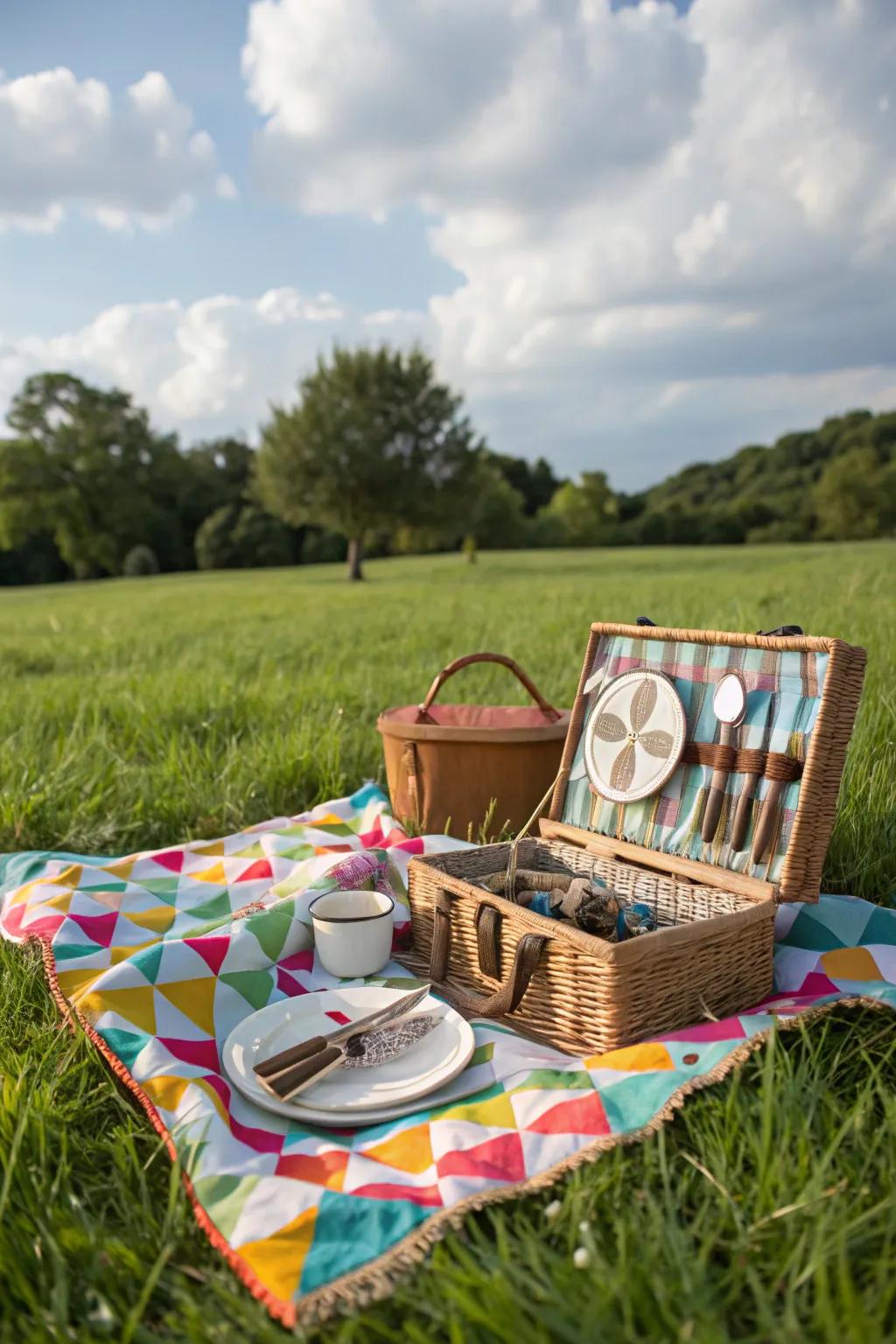 Enjoy the great outdoors with a complete picnic set.