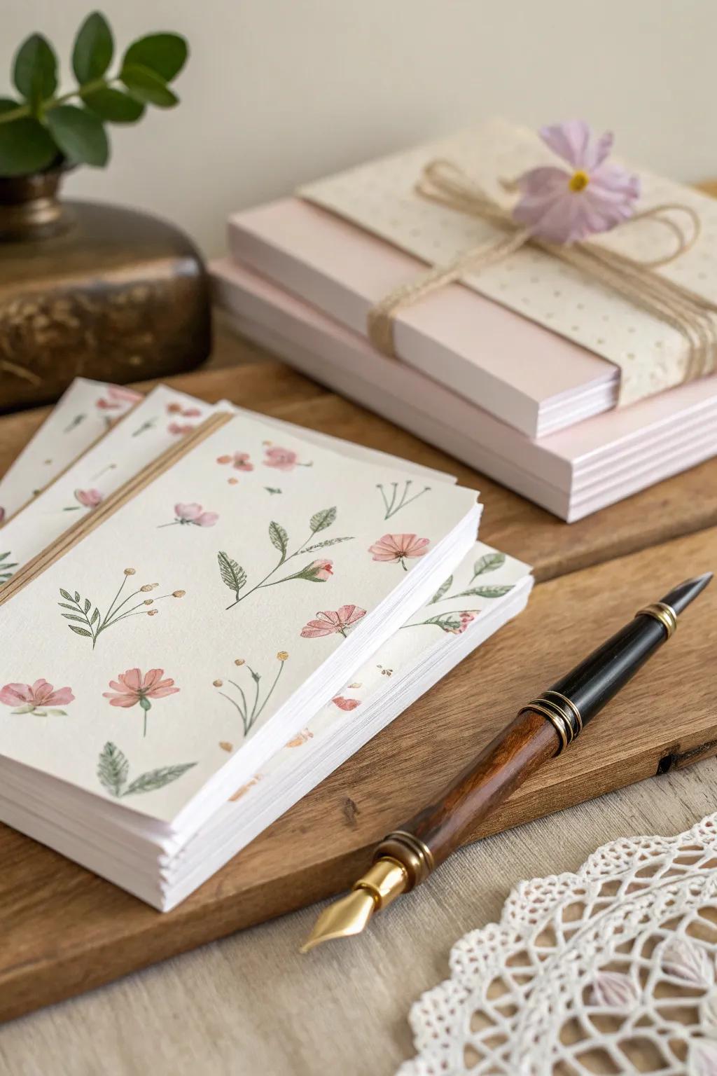 Embrace the art of writing with personalized stationery that speaks to your unique style. 🌿✨ #HandcraftedElegance #MinimalistBeauty