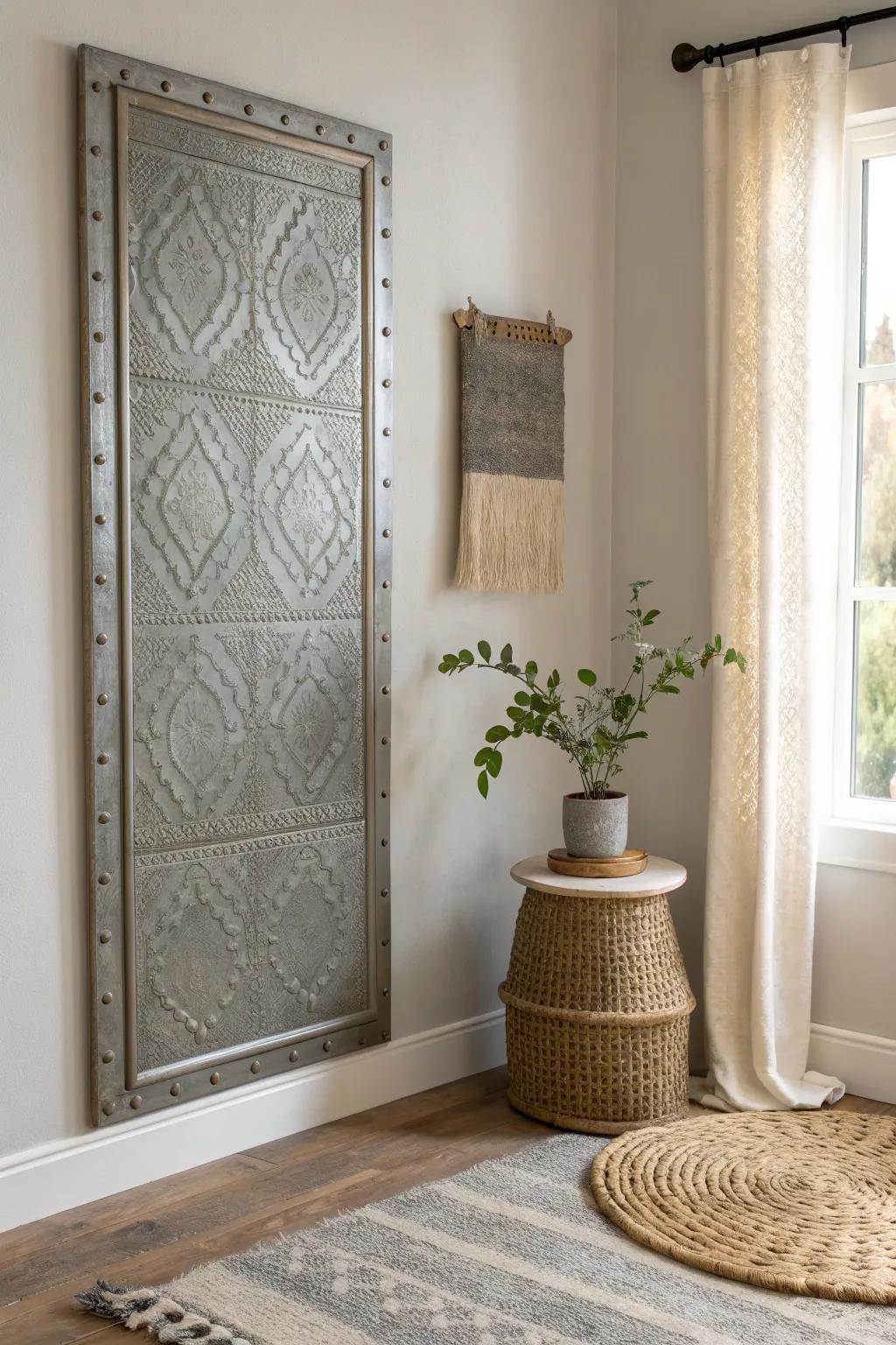 Transform your space with the sleek elegance of metal sheet wall coverings, where industrial meets minimalist charm.