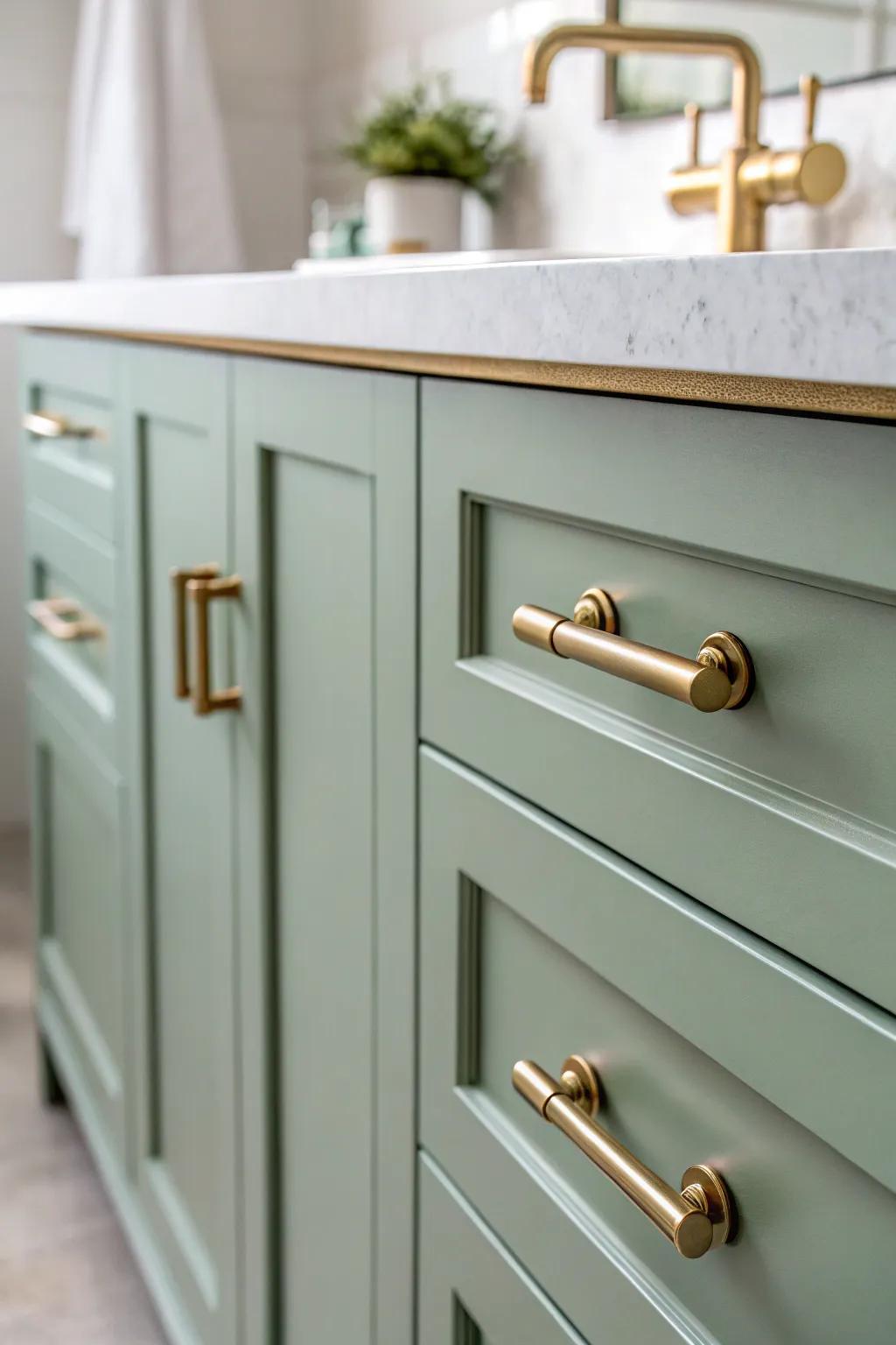Transform your space with a touch of elegance: sleek brass handles for a fresh, minimalist look.