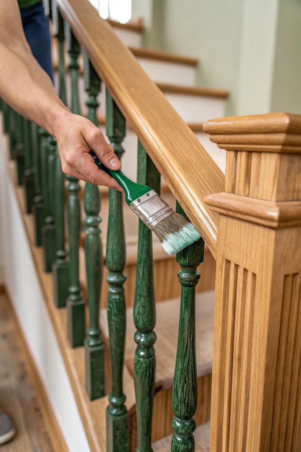 Elevate your home's style and sustainability with eco-friendly paint choices for your stair railing.