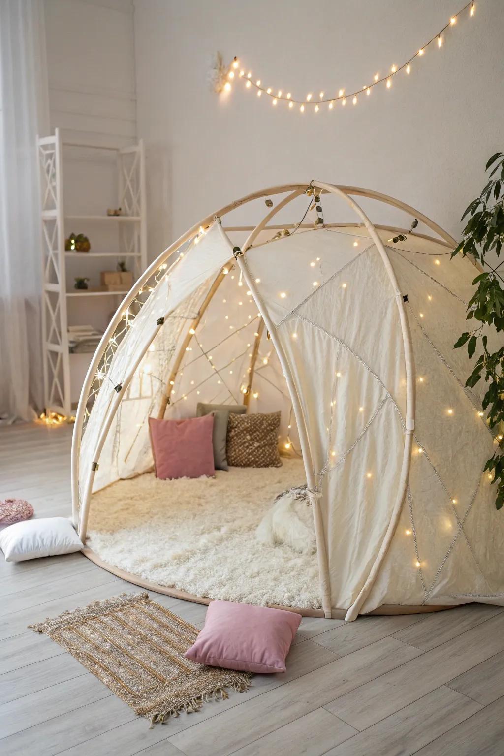 Create your personal retreat with a DIY dome tent: where simplicity meets magical comfort.