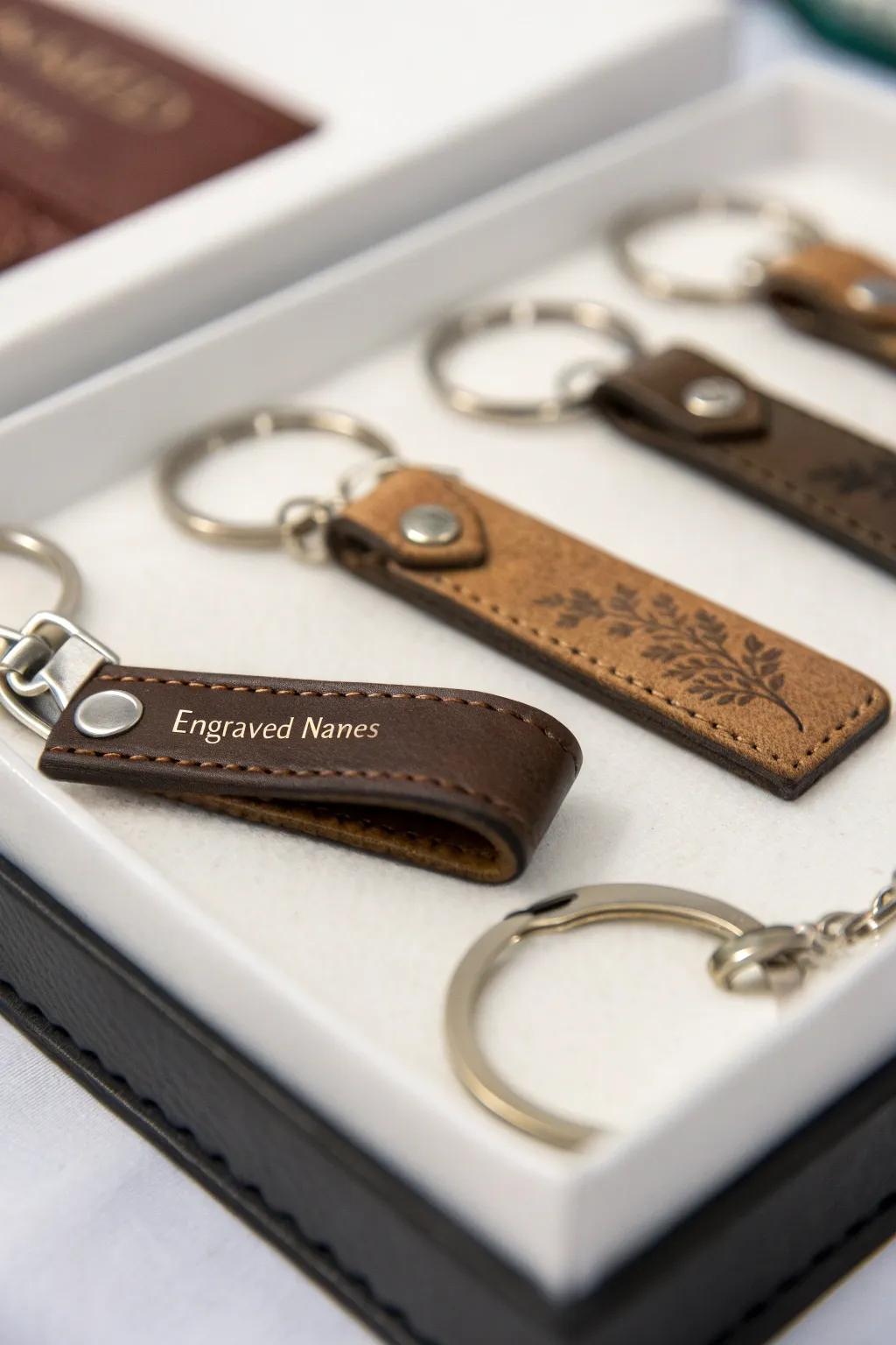 Keychains are a thoughtful and practical keepsake.