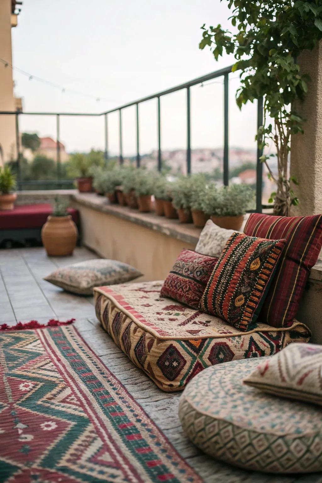 Patterns and textures enhance your terrace's charm.