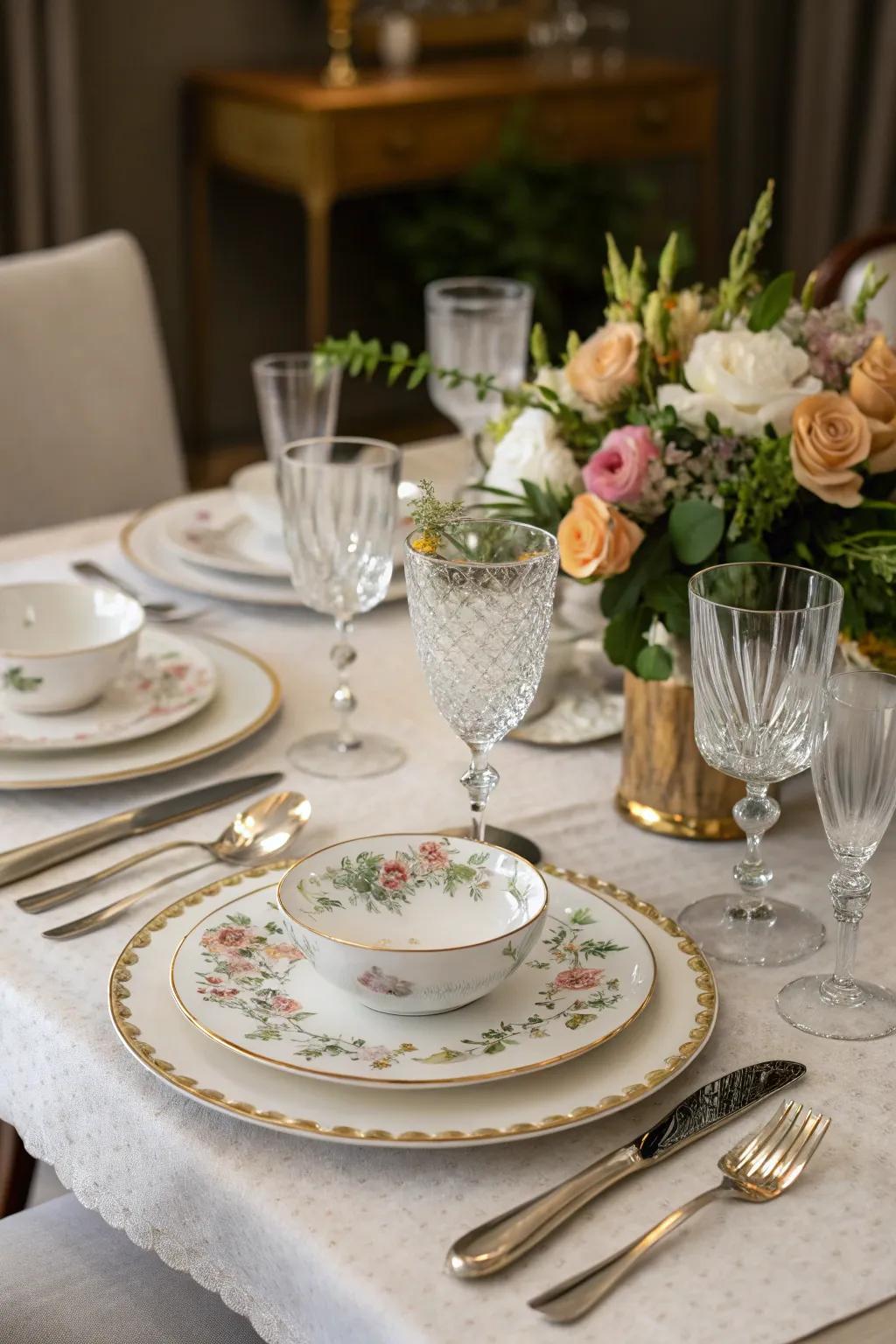 Dine in style with an elegant tableware set.