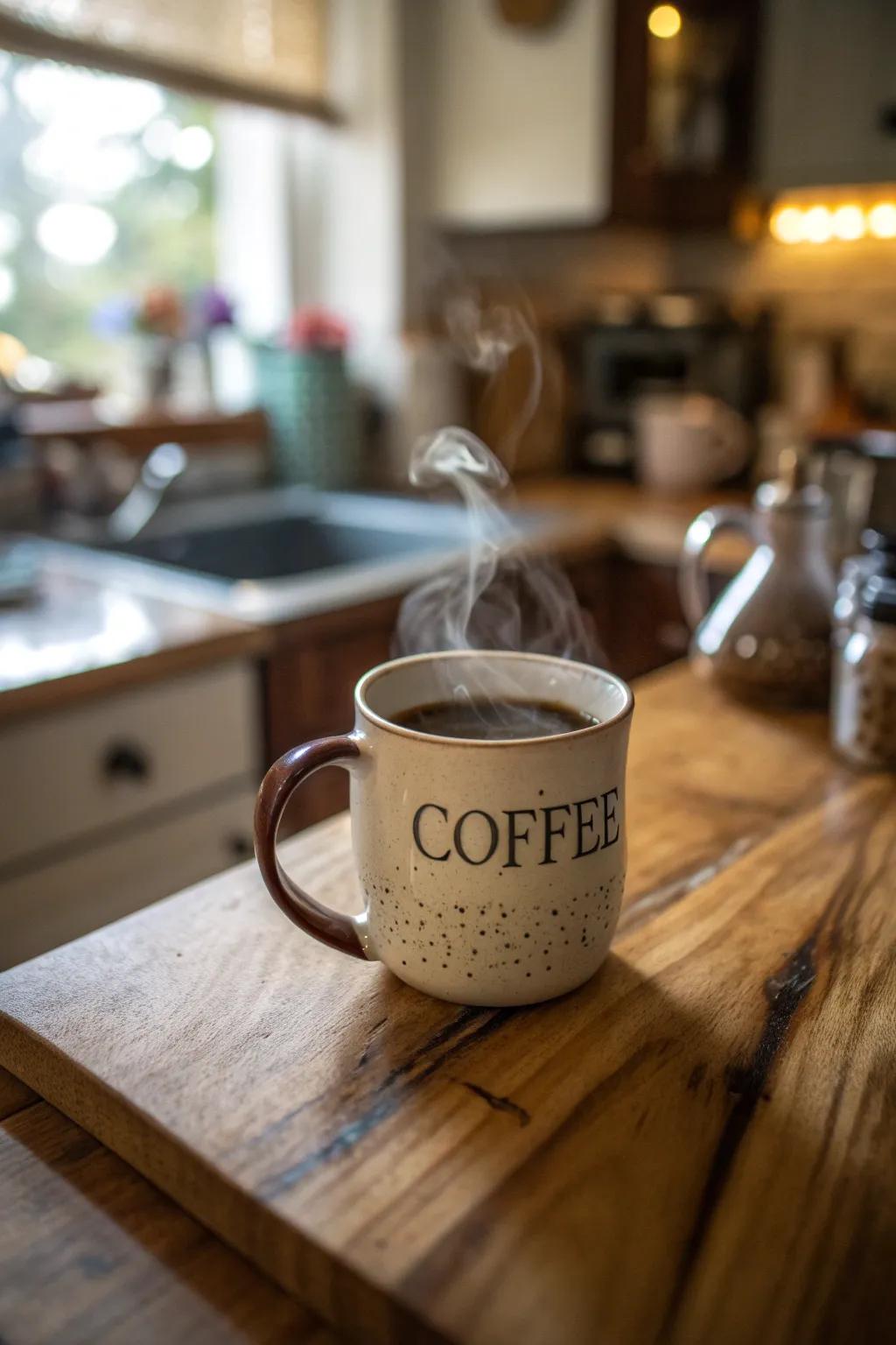 A custom-made mug for enjoying those much-needed coffee breaks.