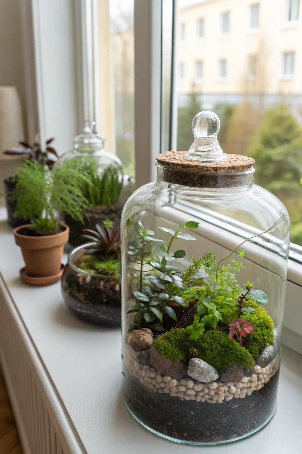 A DIY terrarium kit, bringing a touch of nature and calmness indoors.