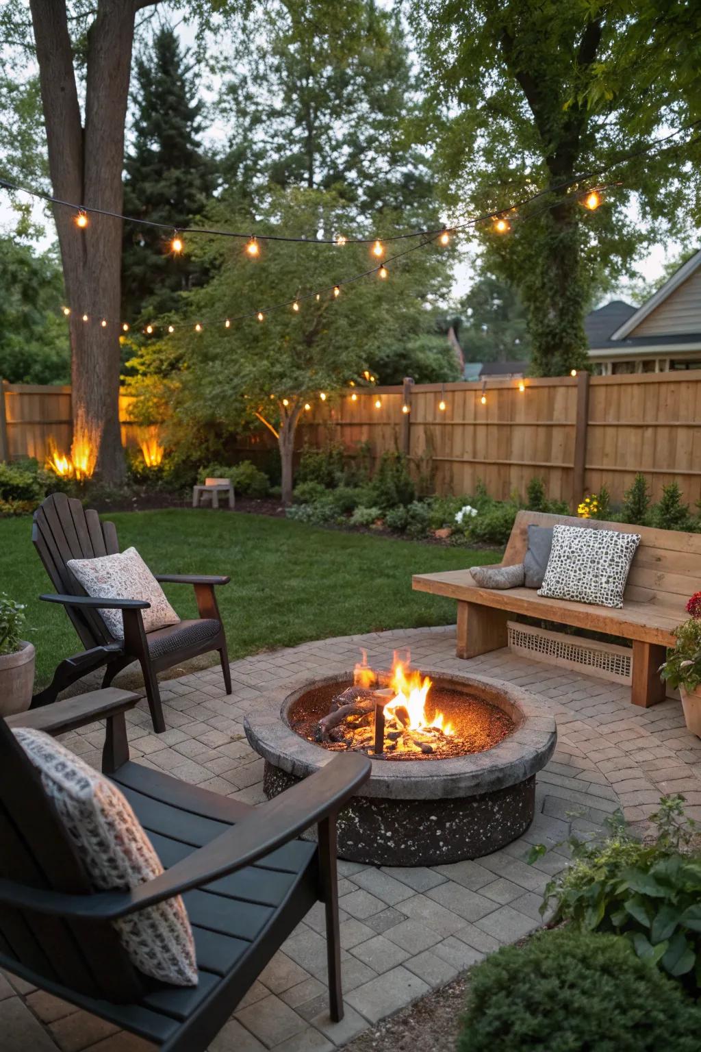 Create warm memories with an outdoor fire pit.