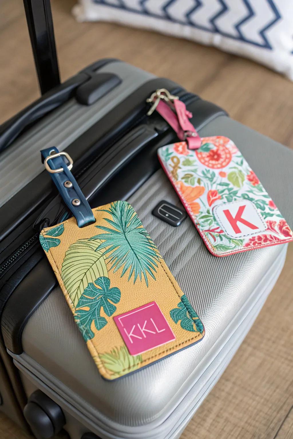 Custom luggage tags perfect for future adventures.