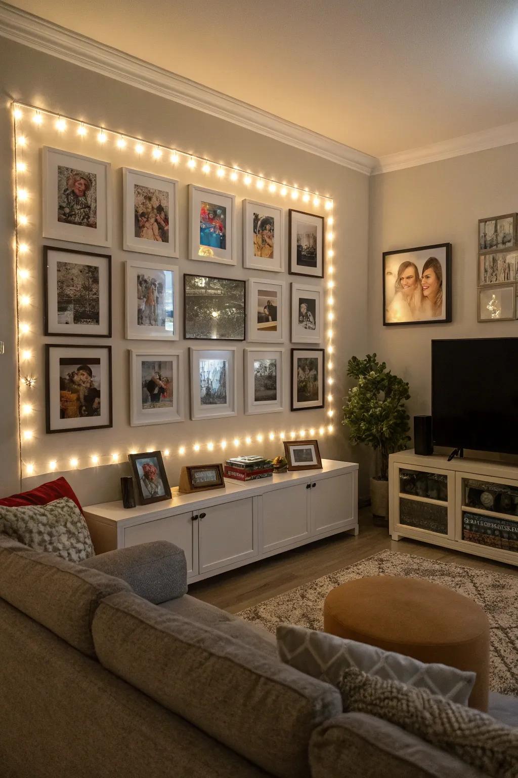 Turn your gallery wall into a focal point with LED lighting.