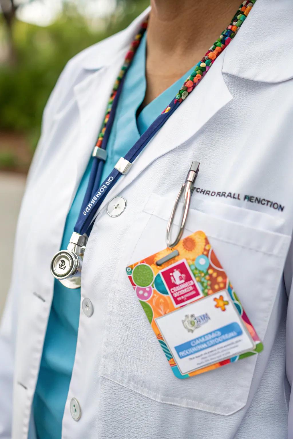 A personalized nursing badge adds flair to any uniform.