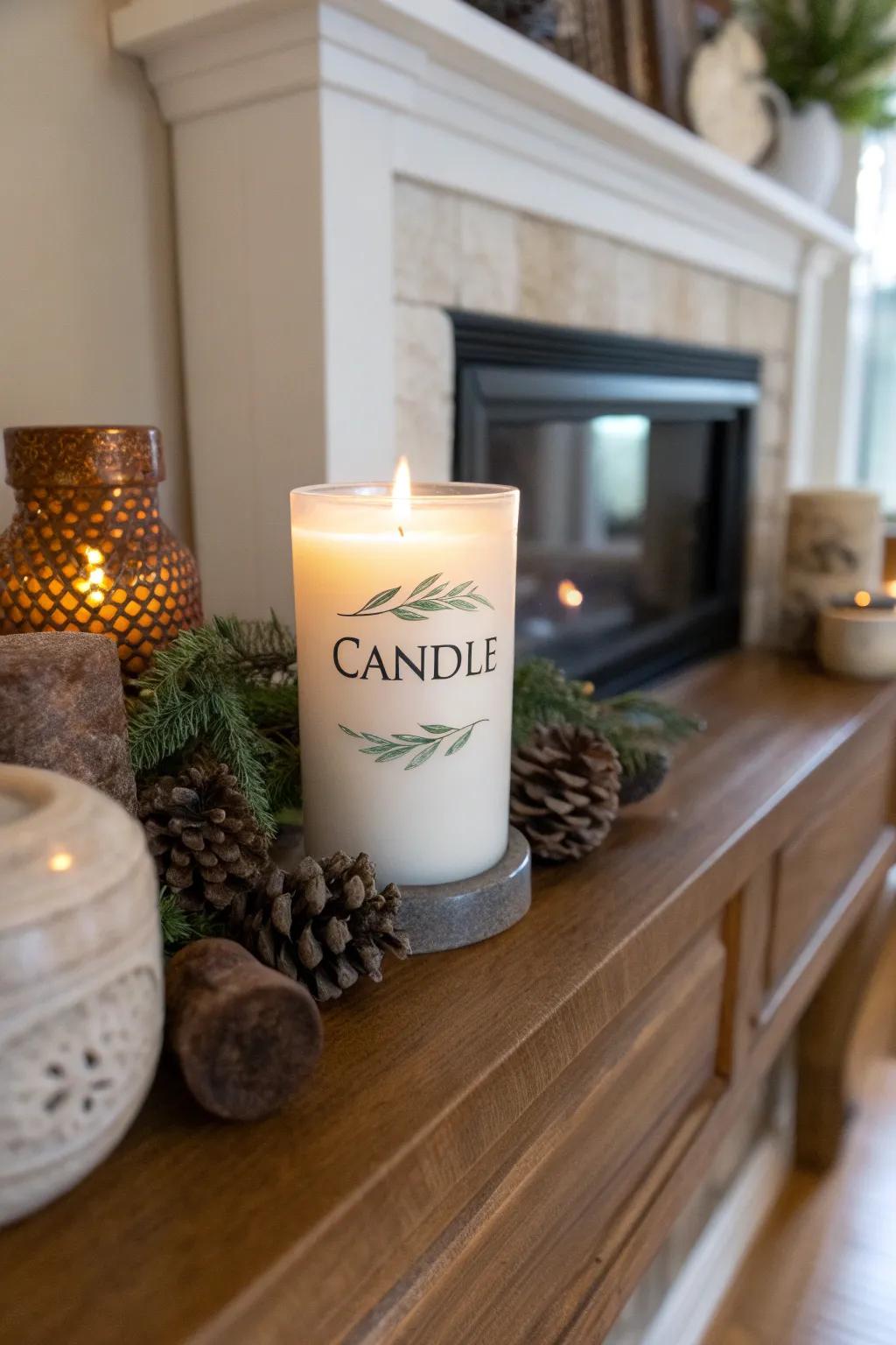 A custom candle offering personalized fragrance and sentiment.