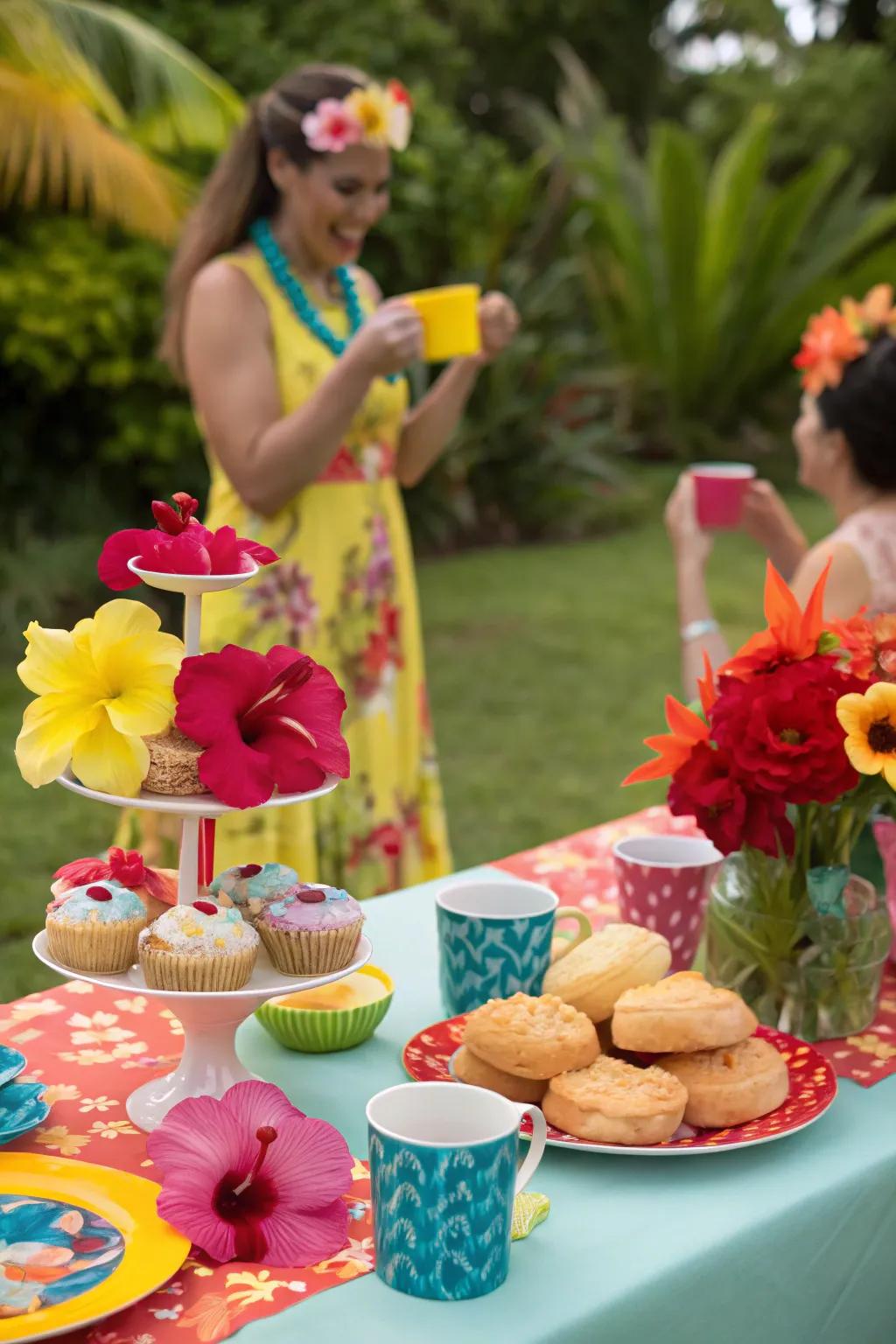 Summer fiesta-themed tea party with lively decor.