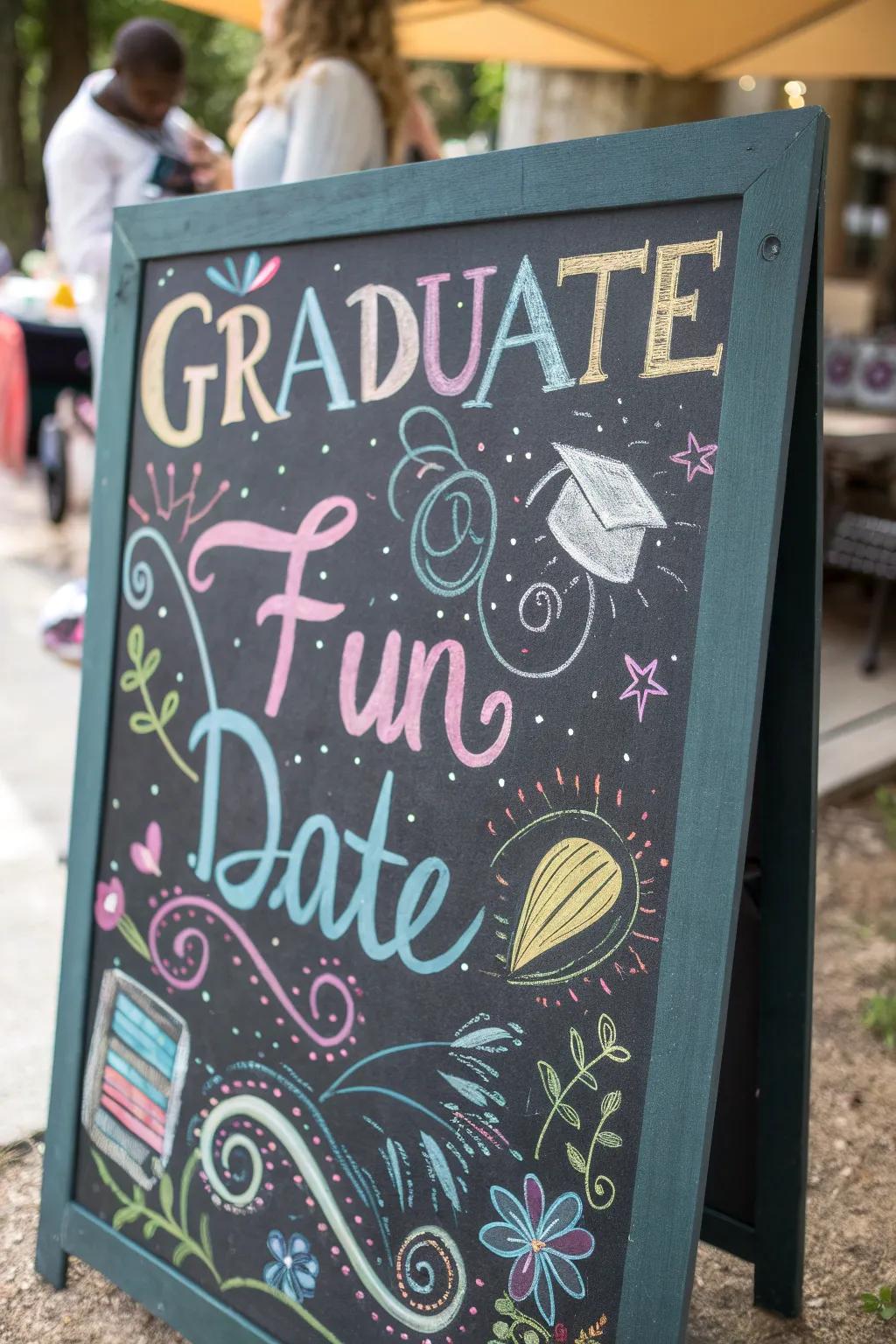 Inspire guests with a personalized DIY chalkboard sign.