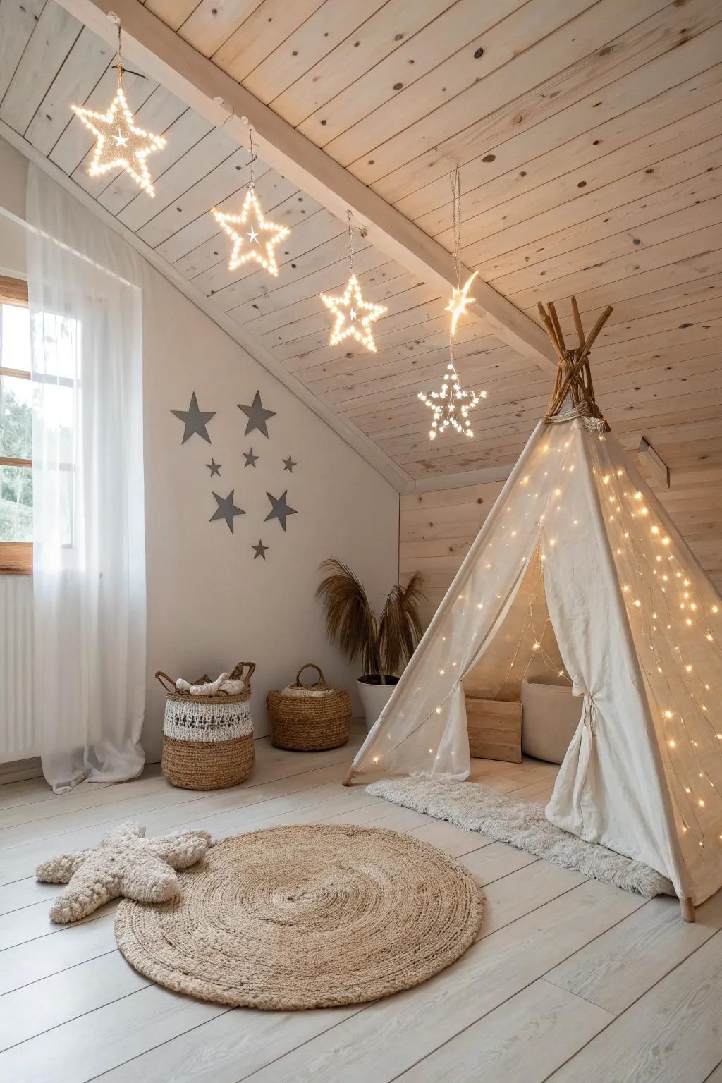 Bring the magic of the night sky indoors with glow-in-the-dark stars for a dreamy birthday celebration.