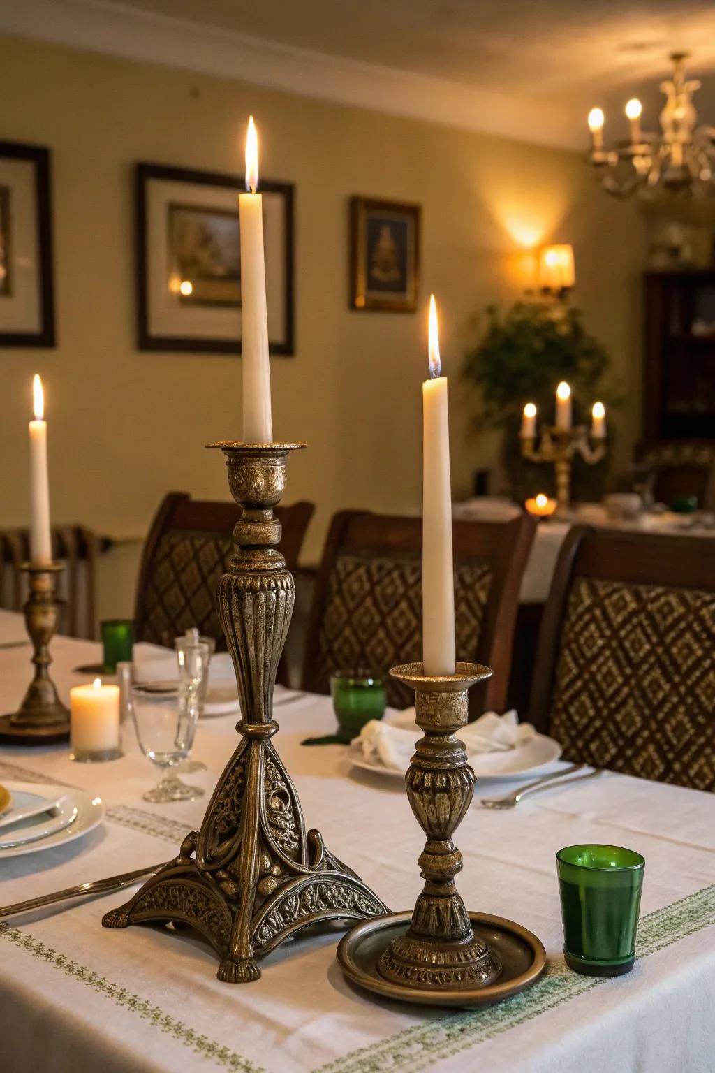 Irish candle holders bring elegance and warmth to any setting.