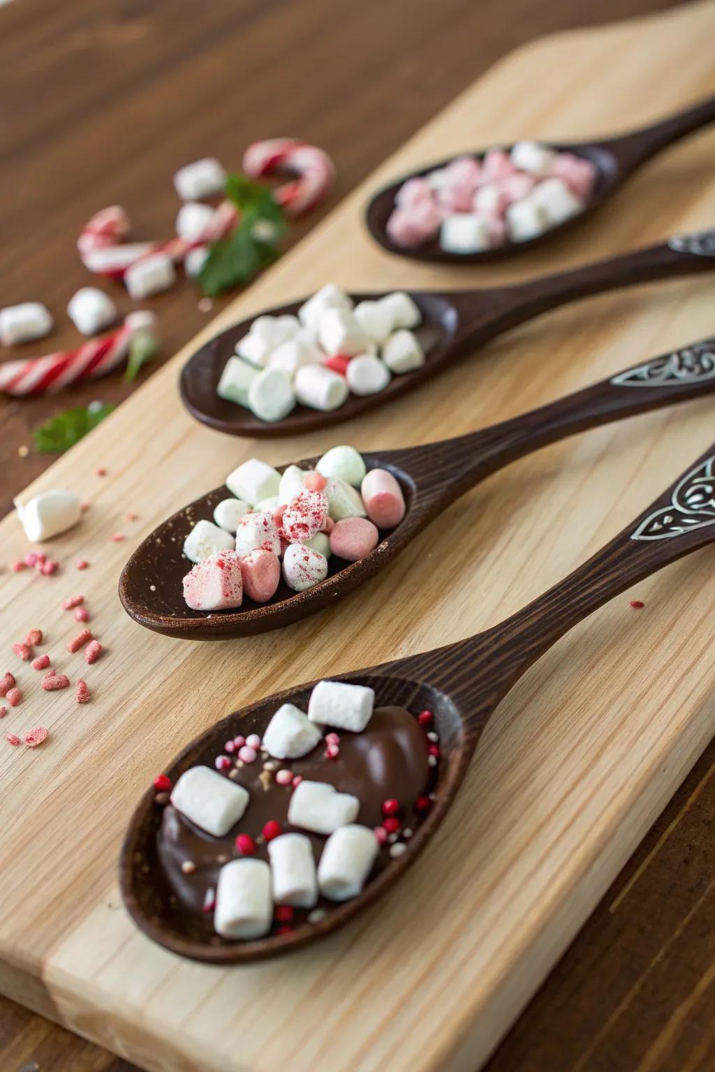 Create a cozy treat with homemade hot chocolate spoons.