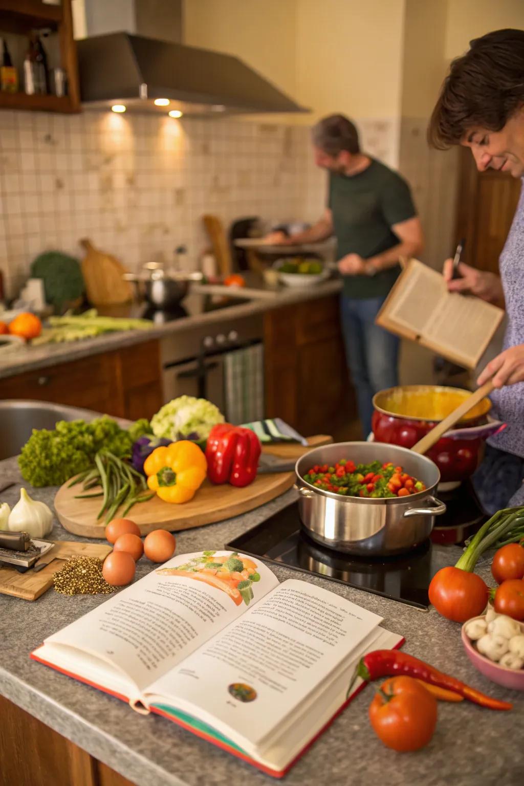 Cookbooks inspire culinary adventures together.