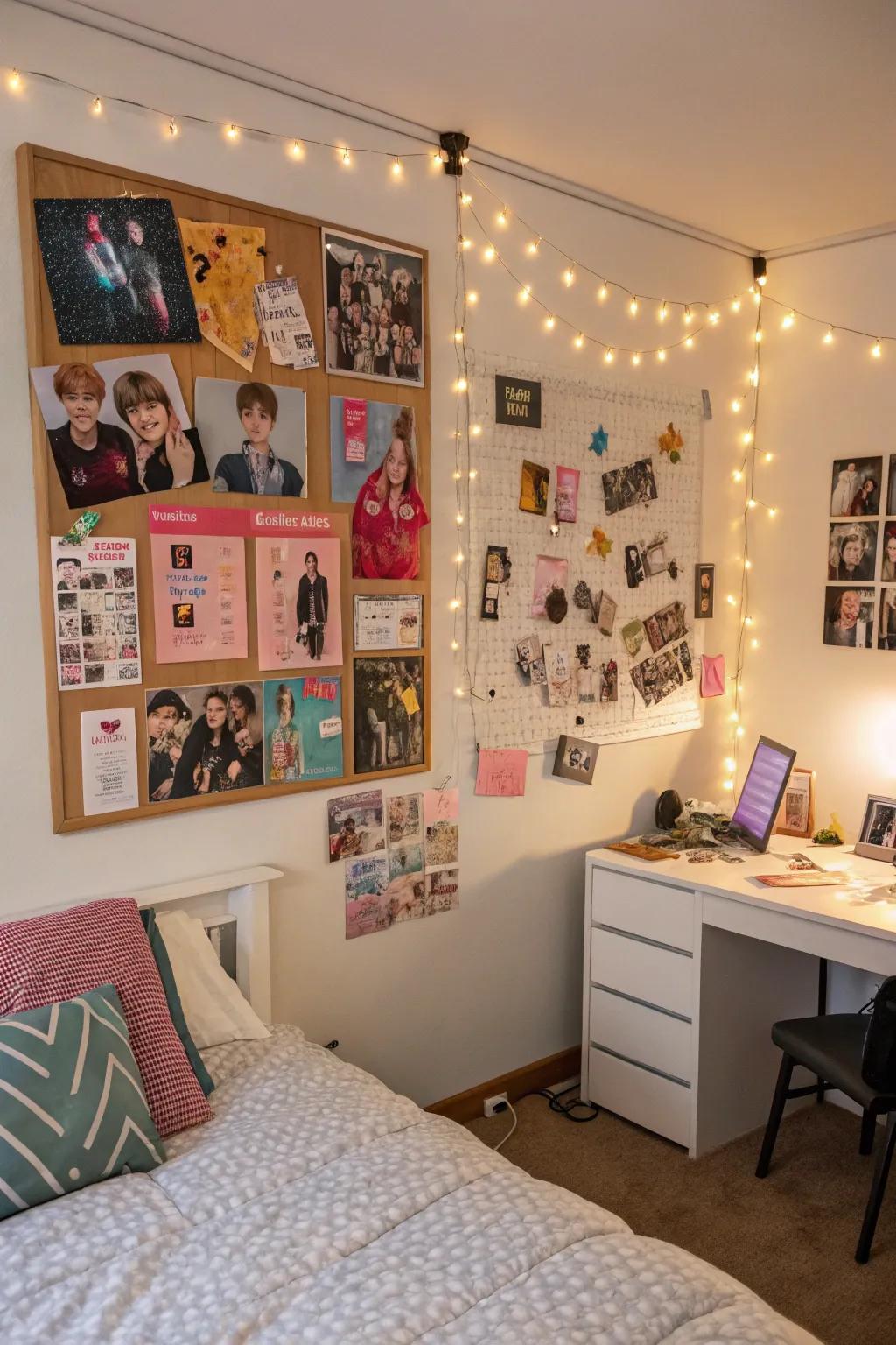 An interactive pinboard keeps your Kpop decor dynamic.