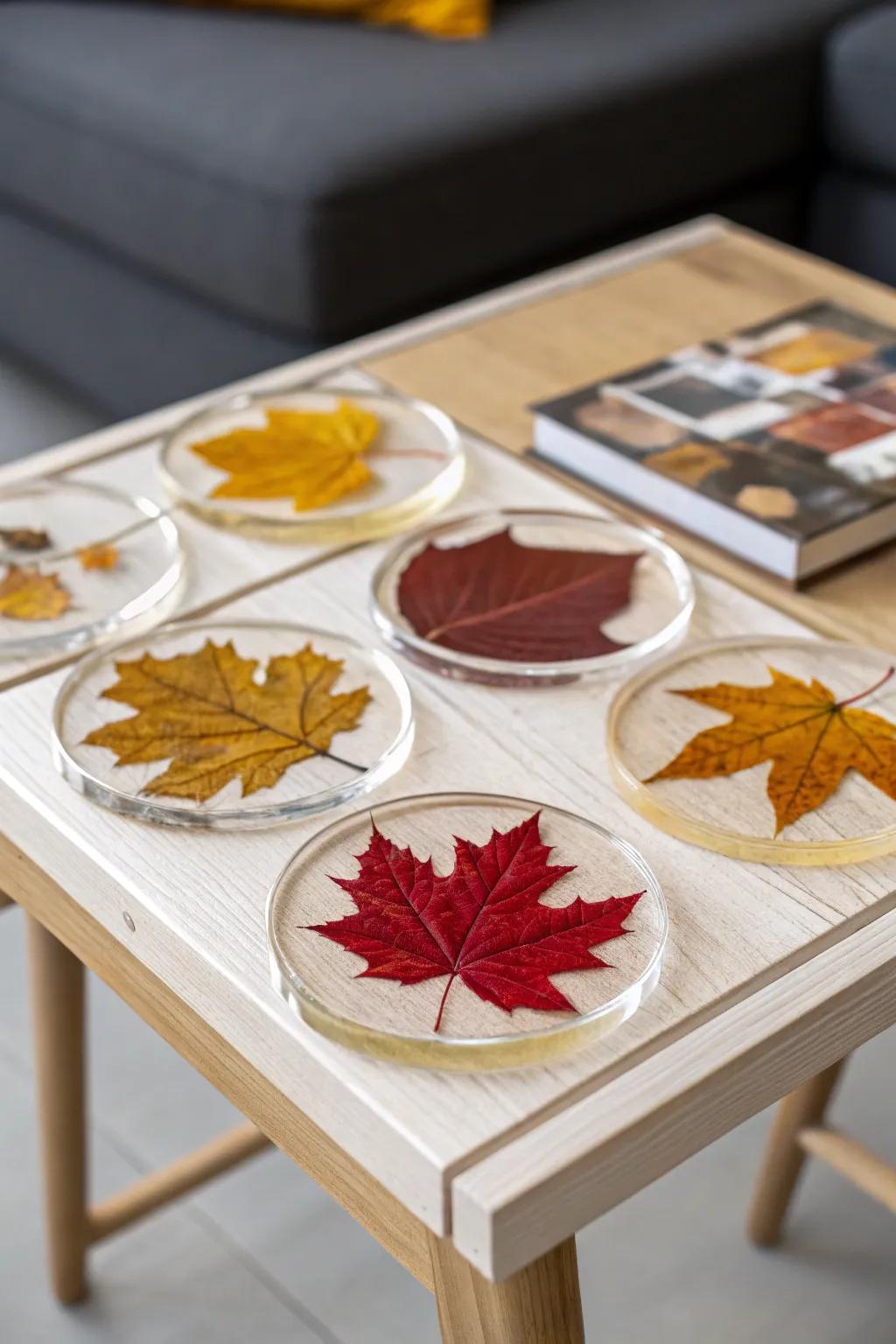 Functional and beautiful leaf coasters for your coffee table.