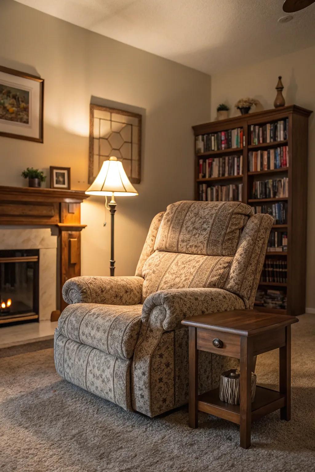 A recliner offers ultimate comfort and relaxation.