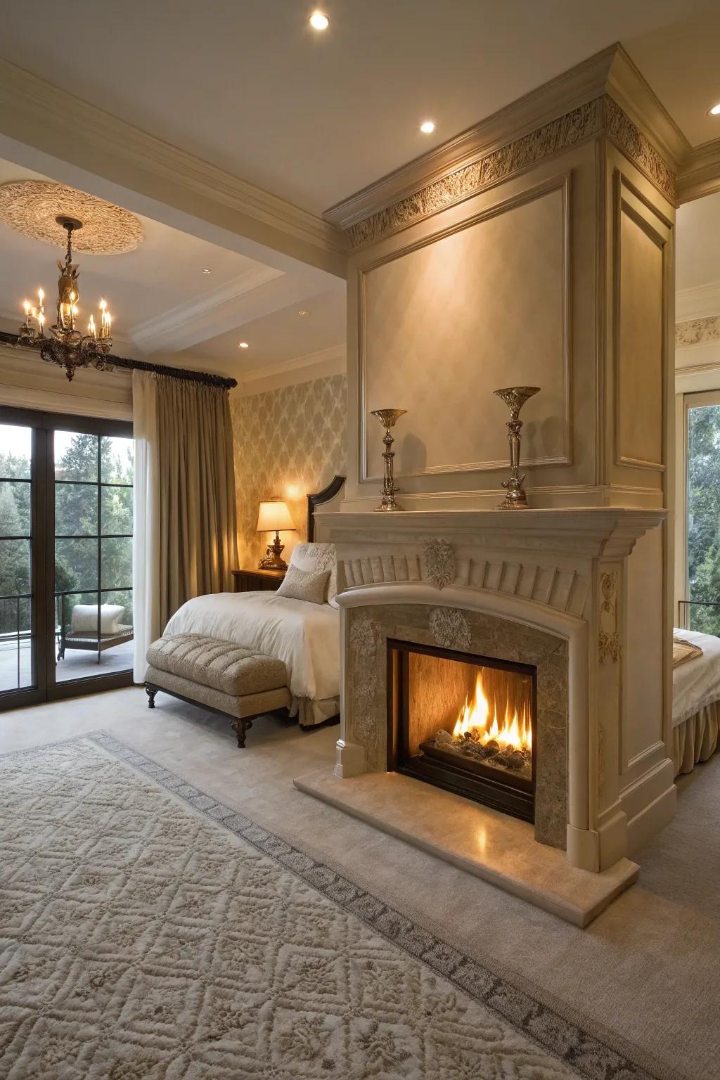 Create a cozy focal point with a fireplace in your master suite.