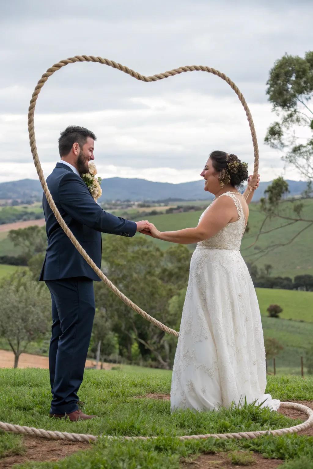 A heartfelt lasso ceremony, symbolizing the unity of the couple.