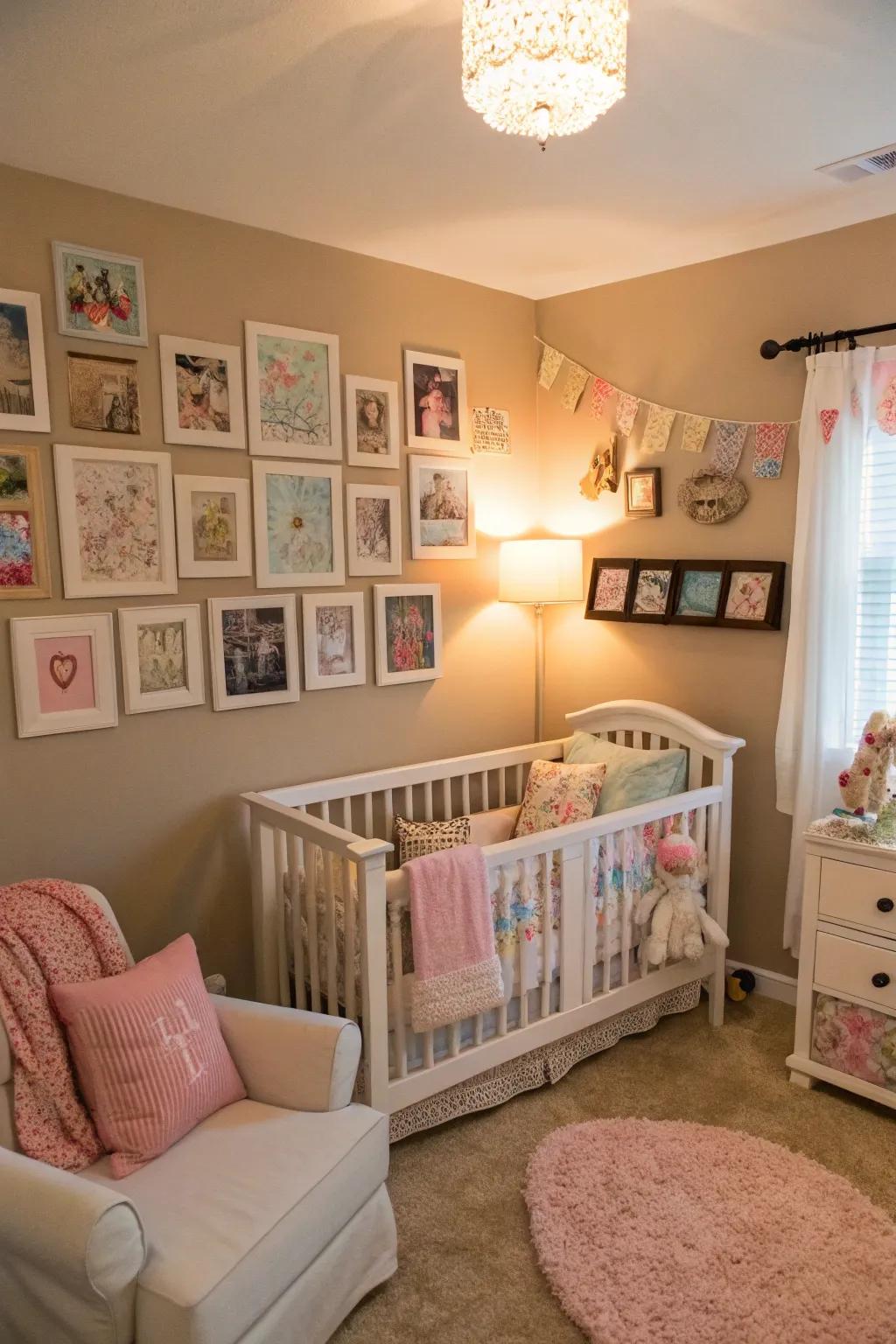 Personalized wall art infuses the nursery with personality.