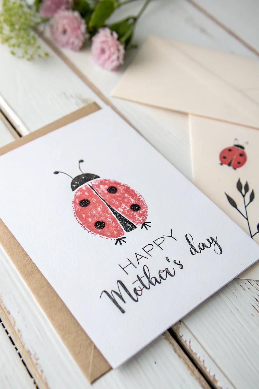 Craft a heartfelt Mother's Day card with charming fingerprint animal prints.