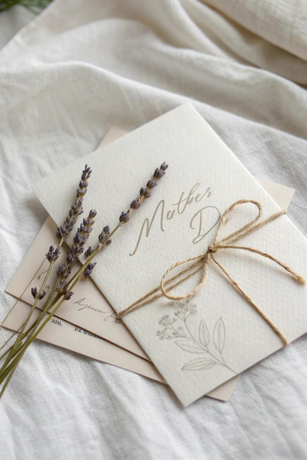 Scented Elegance: Elevate your Mother's Day invitations with a touch of lavender charm.