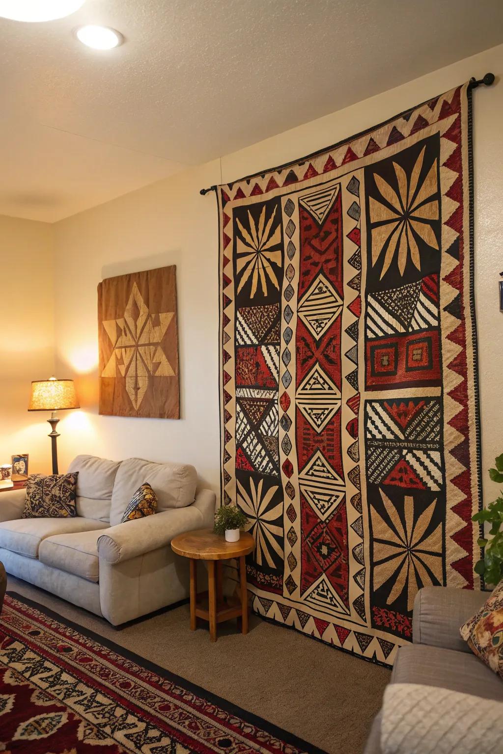 Polynesian tapa cloth adds exotic texture and cultural flair to your walls.