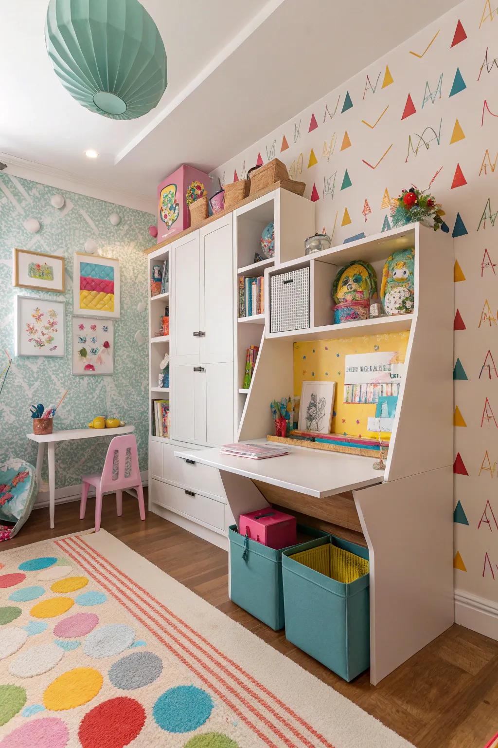 Encourage creativity with a Murphy desk made for kids' rooms.