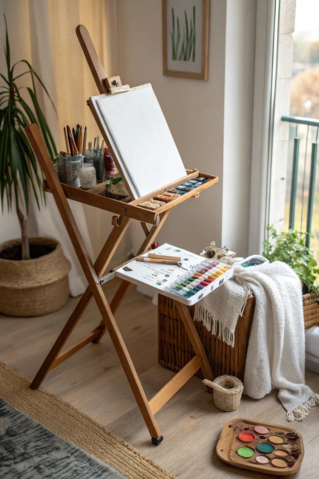 Unleash your creativity with an ironing board easel.