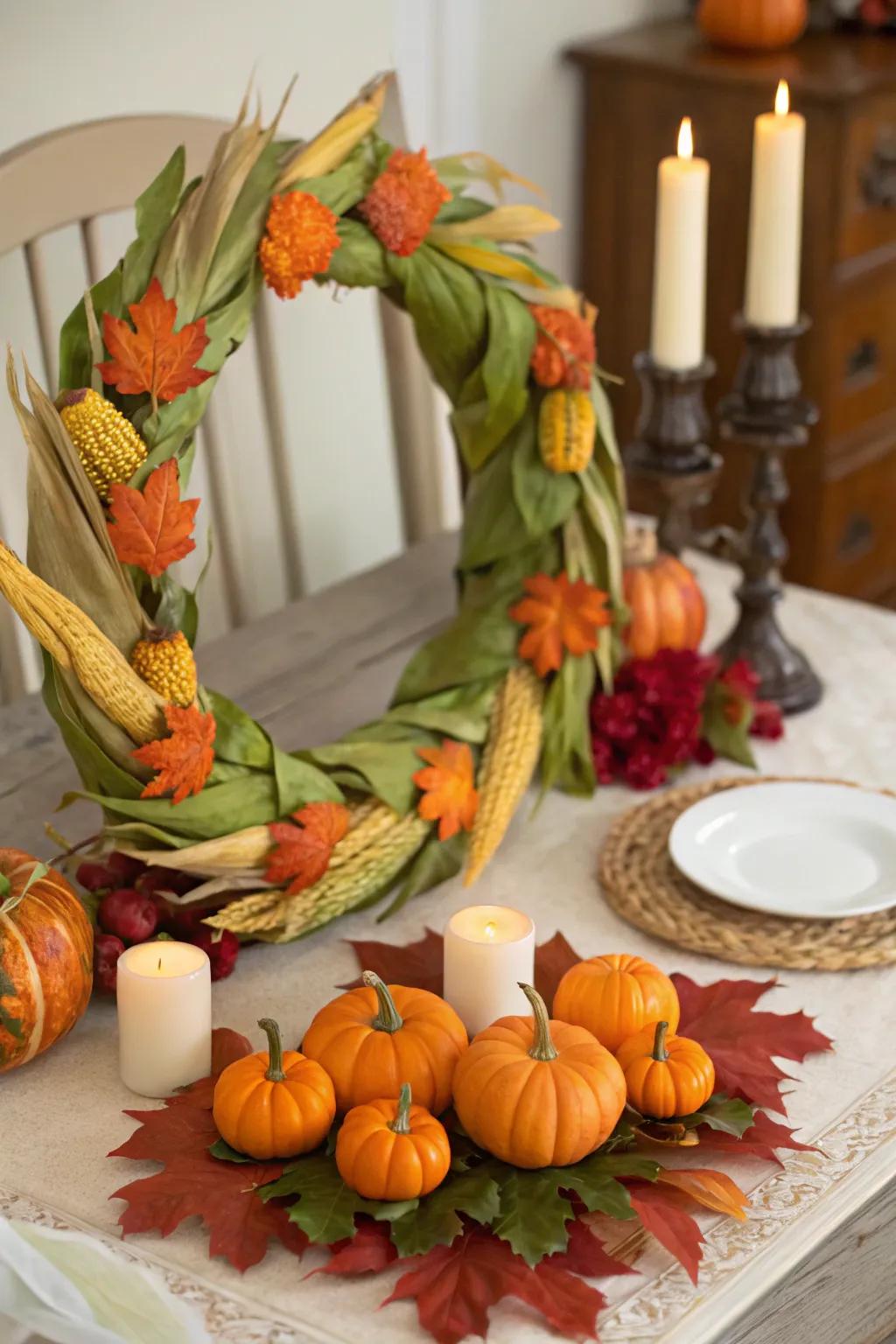 Celebrate the harvest with a festive wreath.