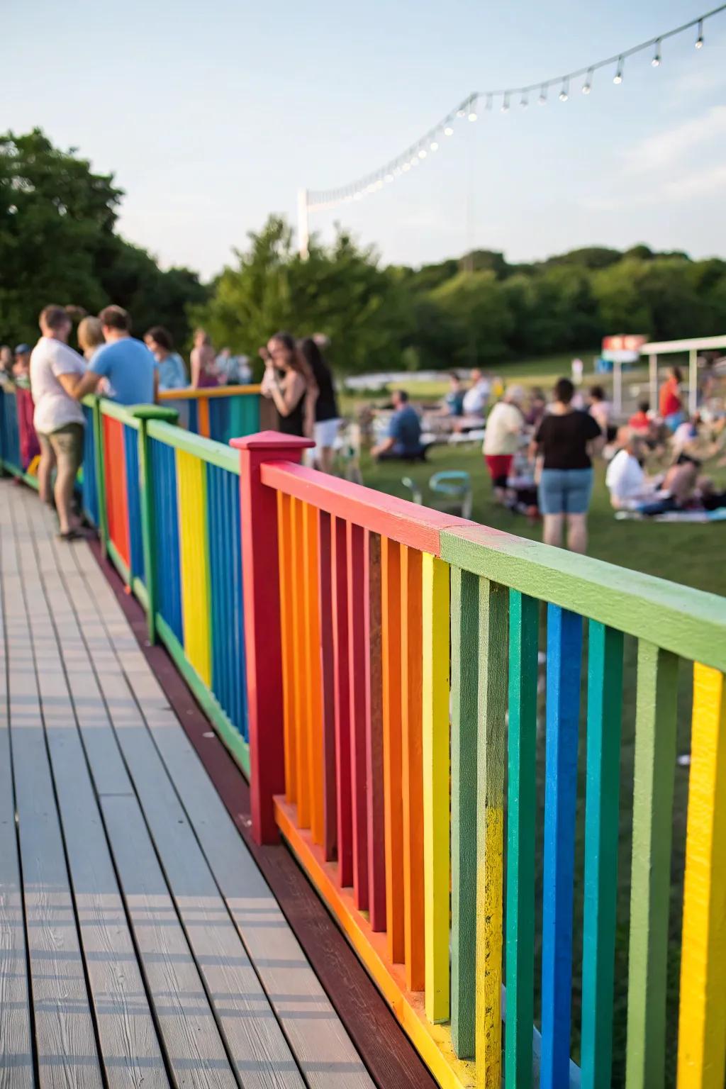 Vibrant multicolor railings bring energy and joy.