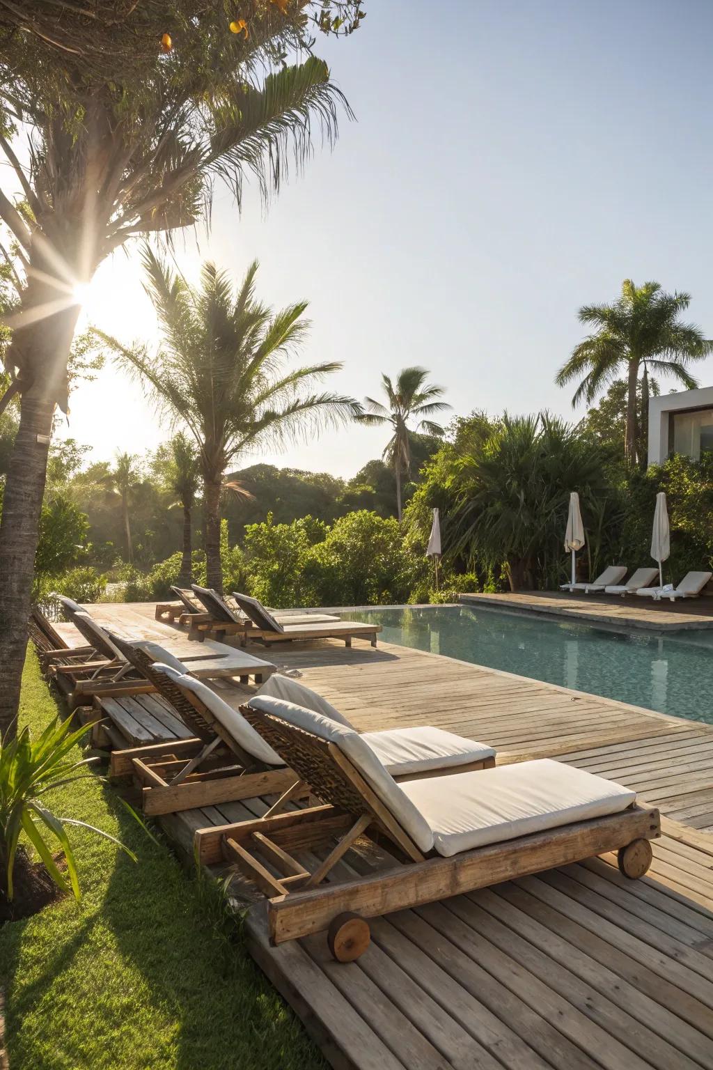 A sunbathing area on your deck is perfect for relaxation.