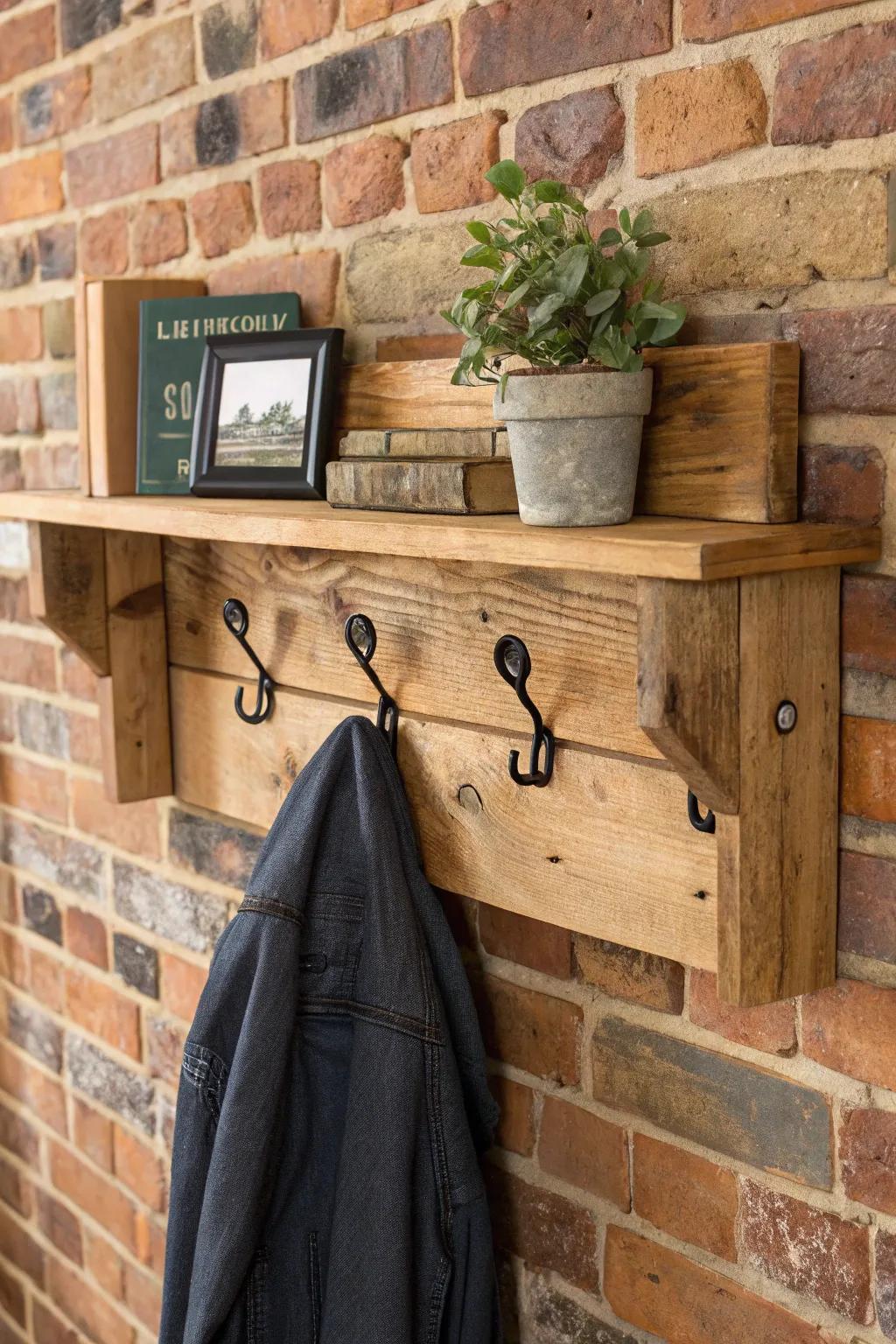Elevate your entryway with a rustic, handcrafted coat rack that combines functionality and timeless style.