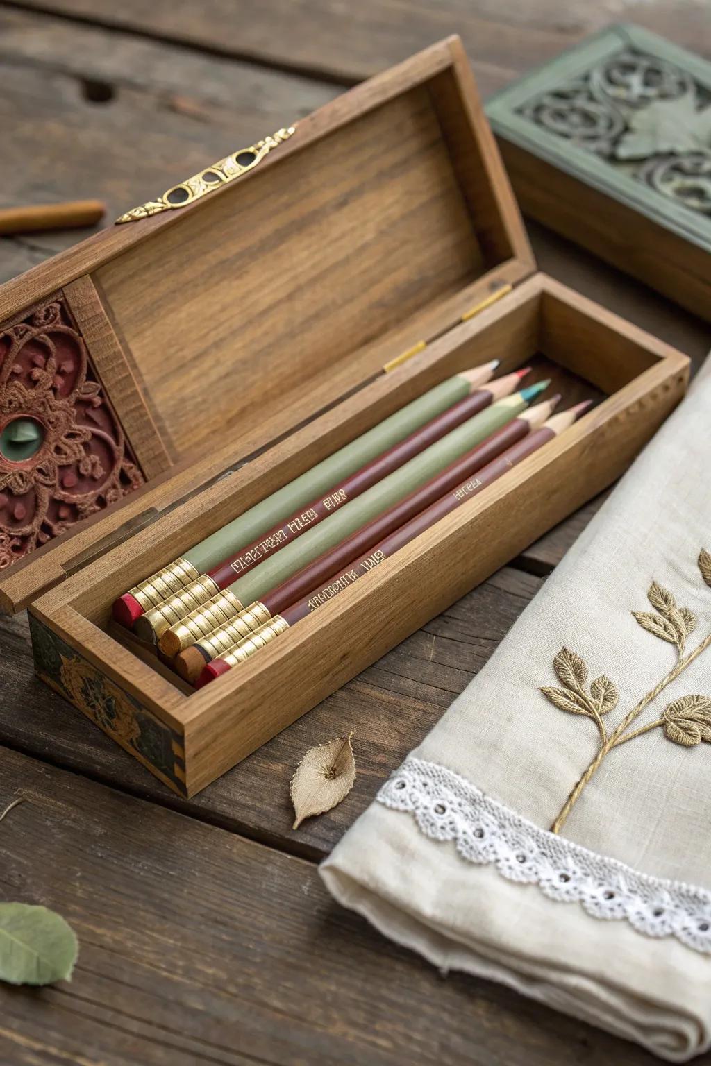 Embrace the charm of nostalgia with this vintage-inspired pencil set, a perfect gift for those who cherish timeless beauty.