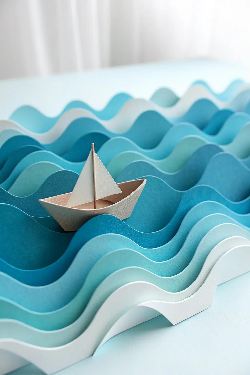 Sail into serenity with this charming paper cutout craft. Perfect for a peaceful afternoon project!