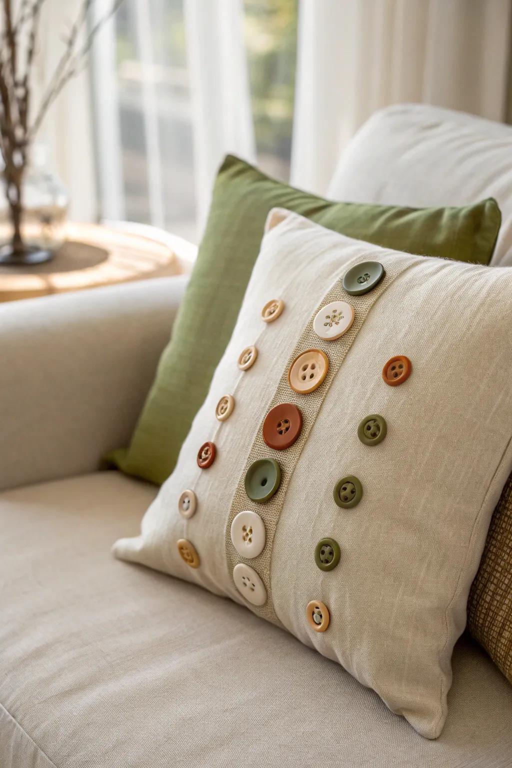 Elevate your space with the charm of button-closure pillows; where function meets artistry.