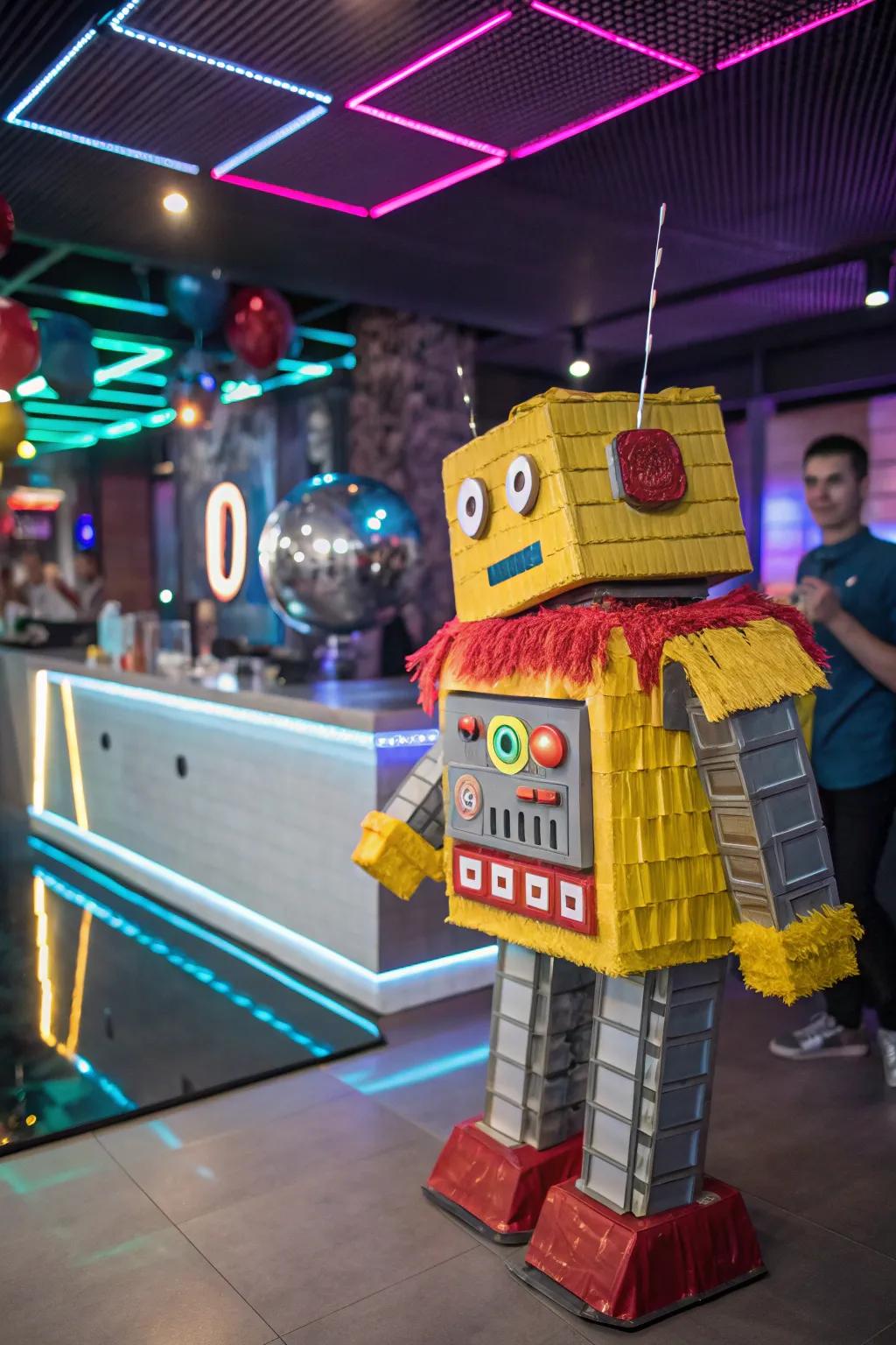 A robot piñata brings quirky fun to your celebration.