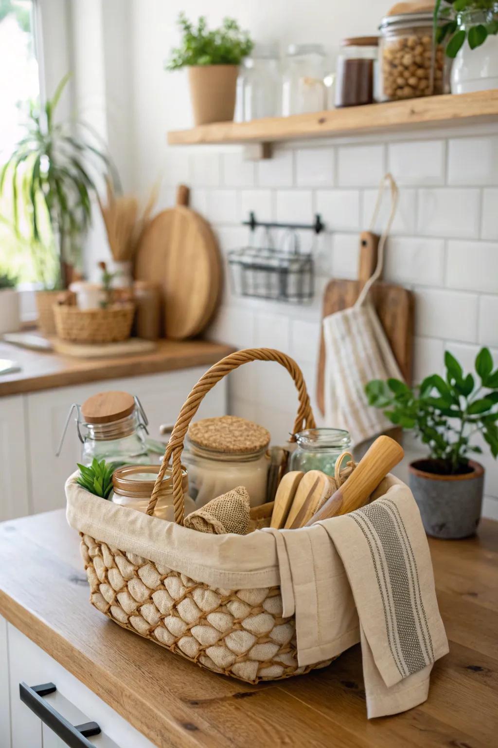 Embrace a greener lifestyle with this thoughtful basket.