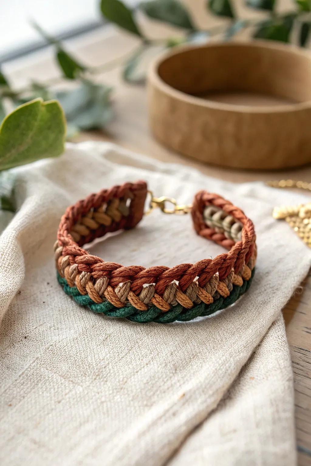 Embrace your free spirit with this bohemian chic bracelet, where earthy tones meet effortless style.