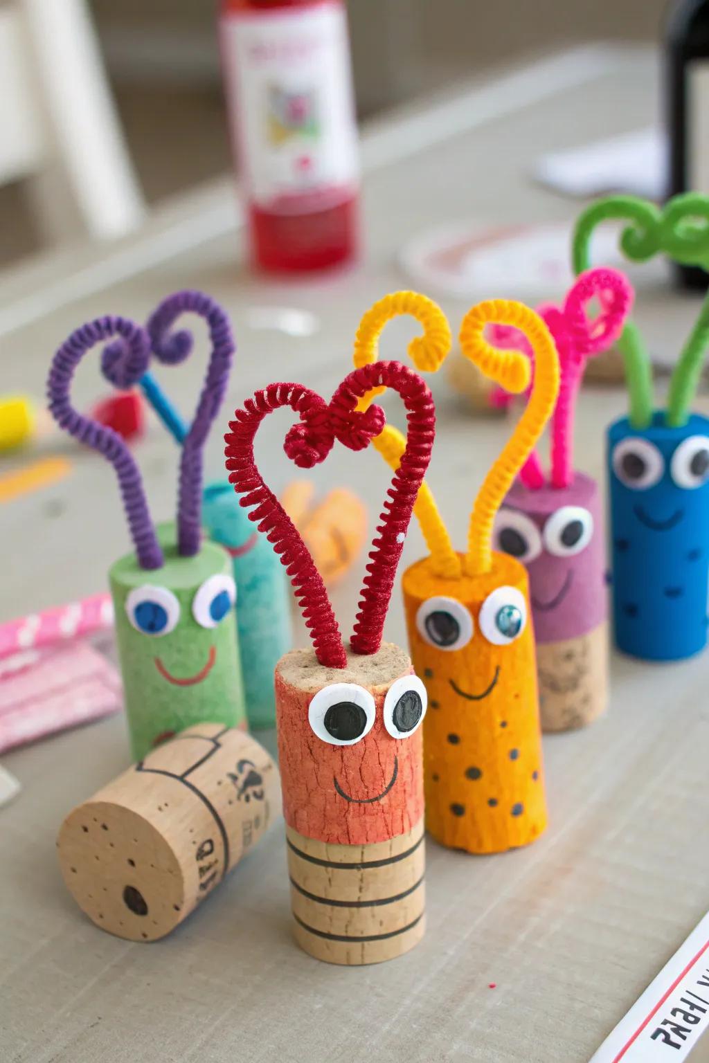 Spread love with these charming cork love bugs.