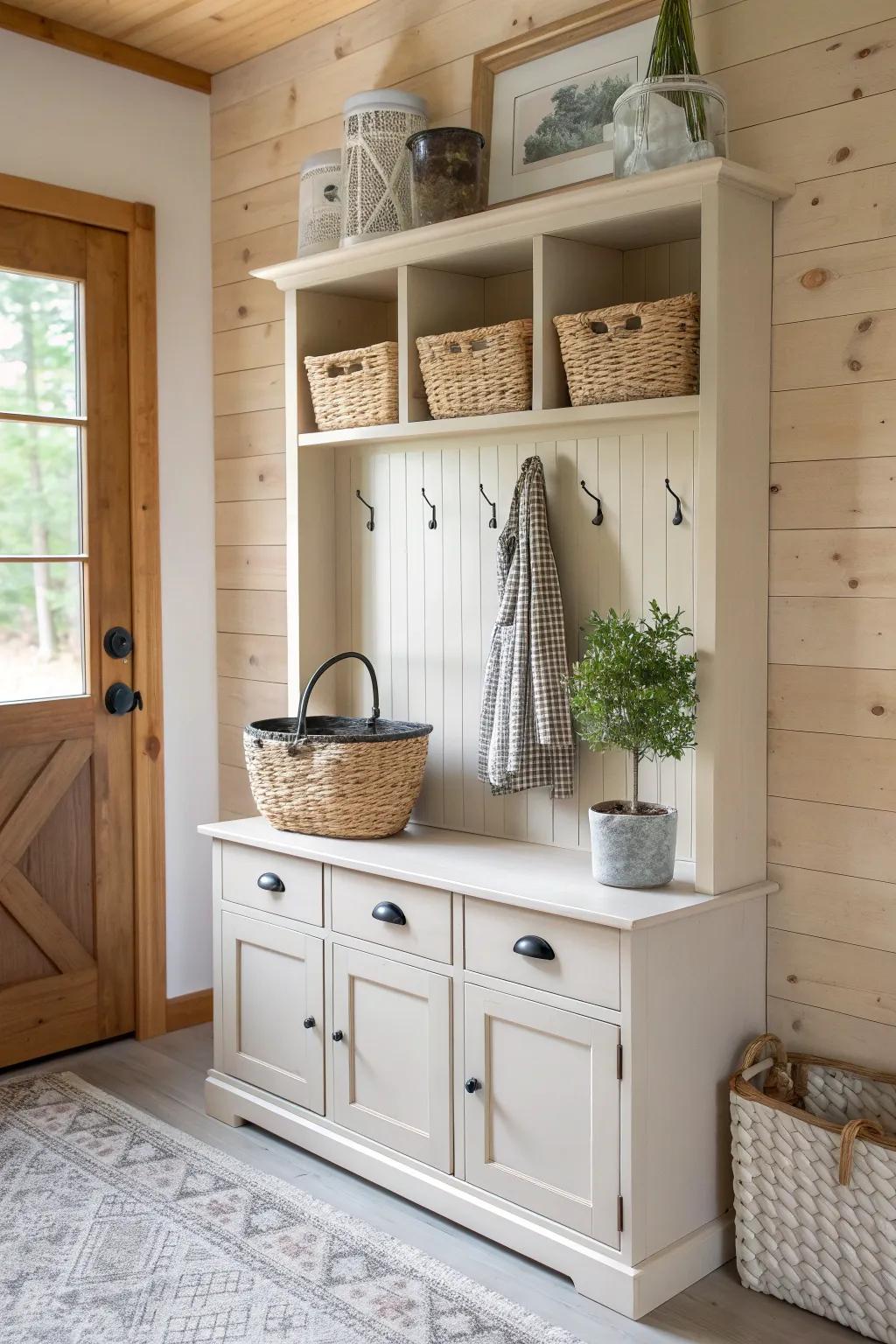 Elevate your entryway with Scandinavian simplicity and boho charm. 🌿✨