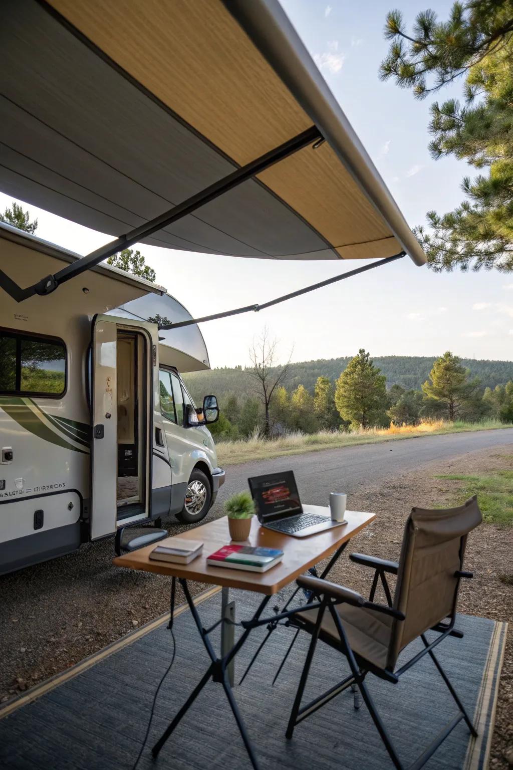 Embrace nature with an outdoor office setup.