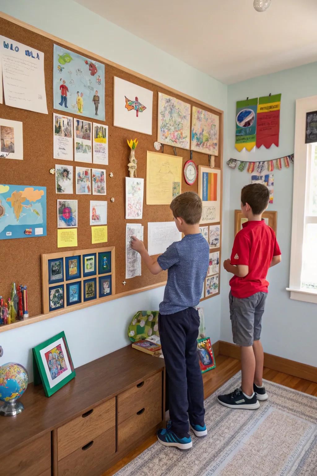 Display areas celebrate creativity and achievements.