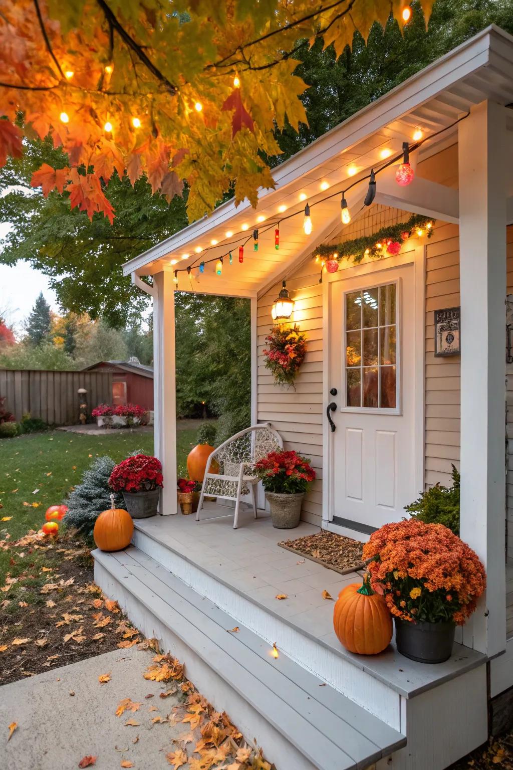 Showcase seasonal decor on your porch, changing themes throughout the year.