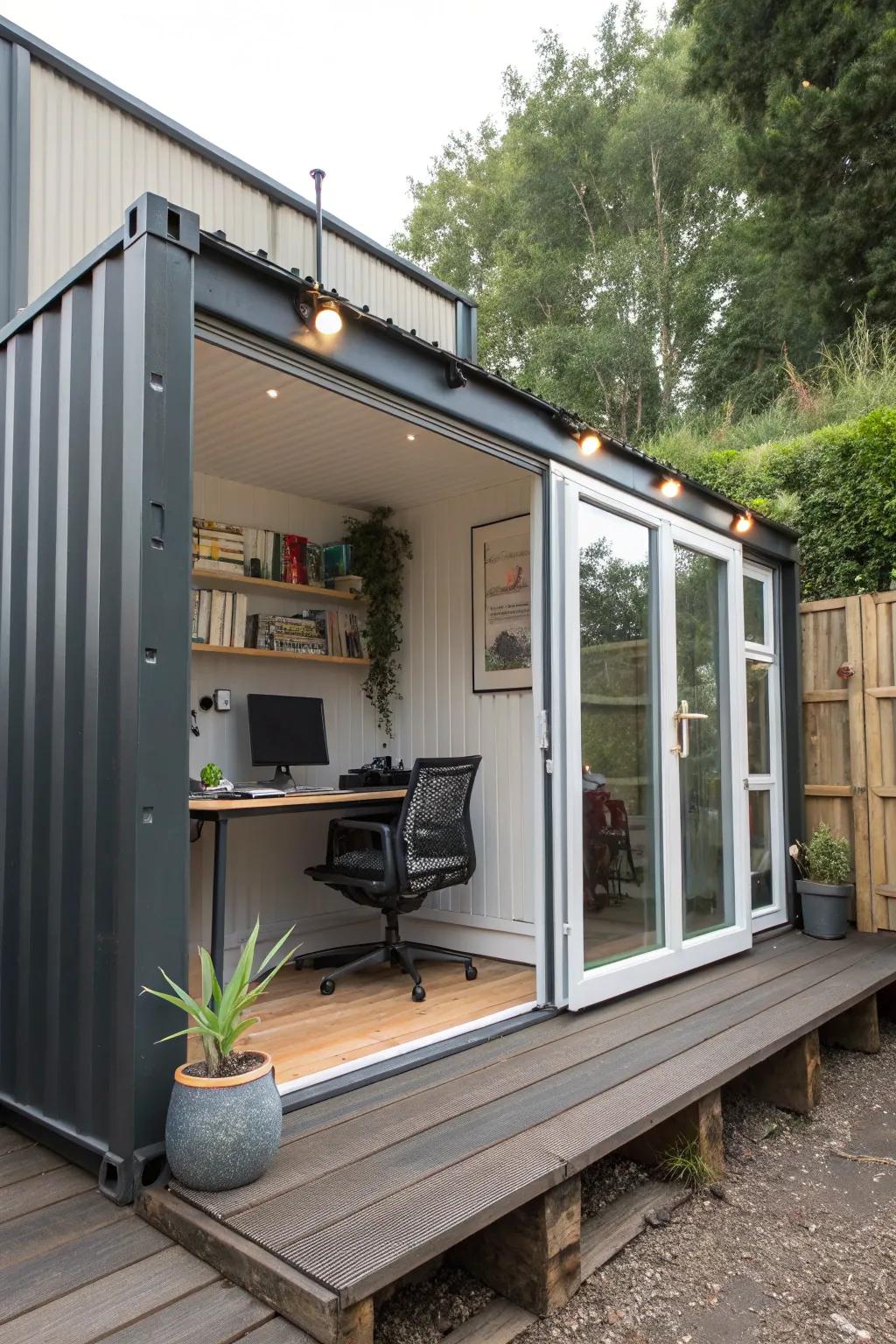 Boost productivity with an outdoor home office deck.