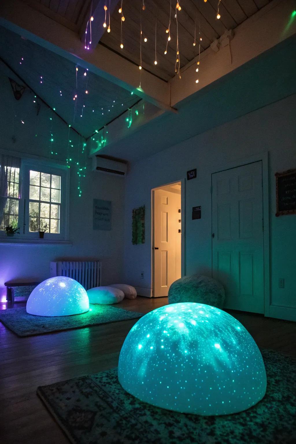 Glow-in-the-dark slime for magical nighttime fun.